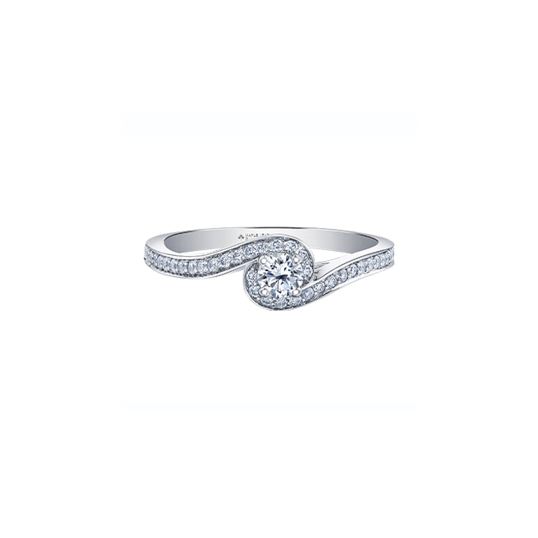 ML712 14KT White Gold .38CT TW Canadian Diamond Ring