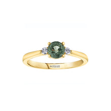 Load image into Gallery viewer, ML775 14KT Yellow Gold Sapphire &amp; Canadian Diamond Ring

