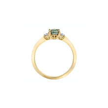 Load image into Gallery viewer, ML775 14KT Yellow Gold Sapphire &amp; Canadian Diamond Ring
