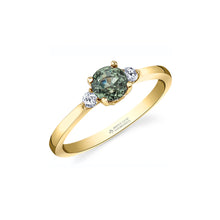 Load image into Gallery viewer, ML775 14KT Yellow Gold Sapphire &amp; Canadian Diamond Ring
