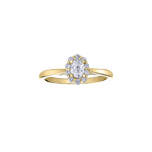 ML928Y50 14K Yellow Gold 0.50CT TW Oval Diamond Ring