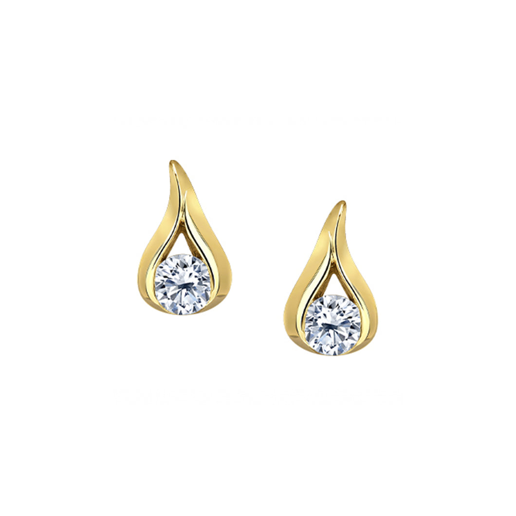 ML939 14kt Yellow Gold 0.25CT TW Canadian Diamond Eternal Flame Earrings
