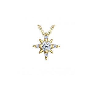 ML971Y16 14K Yellow Gold 0.16CT TW Canadian Diamond North Star Pendant