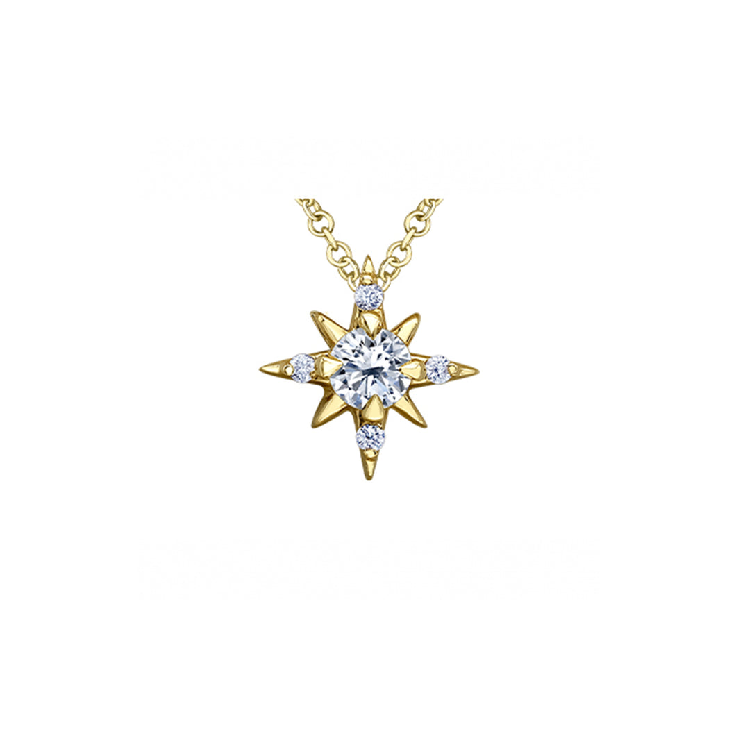 ML971Y16 14K Yellow Gold 0.16CT TW Canadian Diamond North Star Pendant