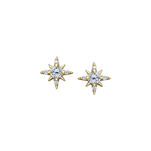 ML972Y16 14K Yellow Gold 0.16CT TW Canadian Diamond North Star Stud Earrings