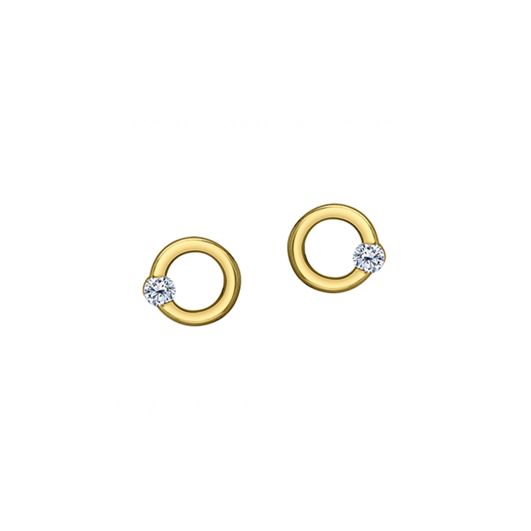 ML994 10K Yellow Gold 0.10CT TW Canadian Diamond Earrings