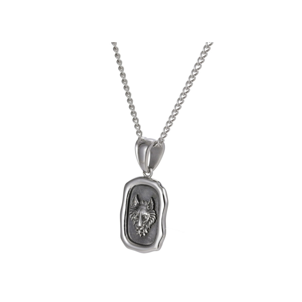 530426 JOSEF ELIAS Stainless Steel Chain with Wolf Pendant