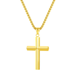 530427 JOSEF ELIAS 21" Yellow IP Stainless Steel Chain with Cross Pendant