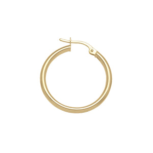 231575 10K Yellow Gold 2mm x 20mm Hoop Earrings