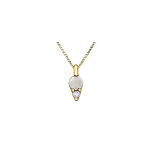 170192 10KT Yellow Gold Opal & Diamond Birthstone Pendant