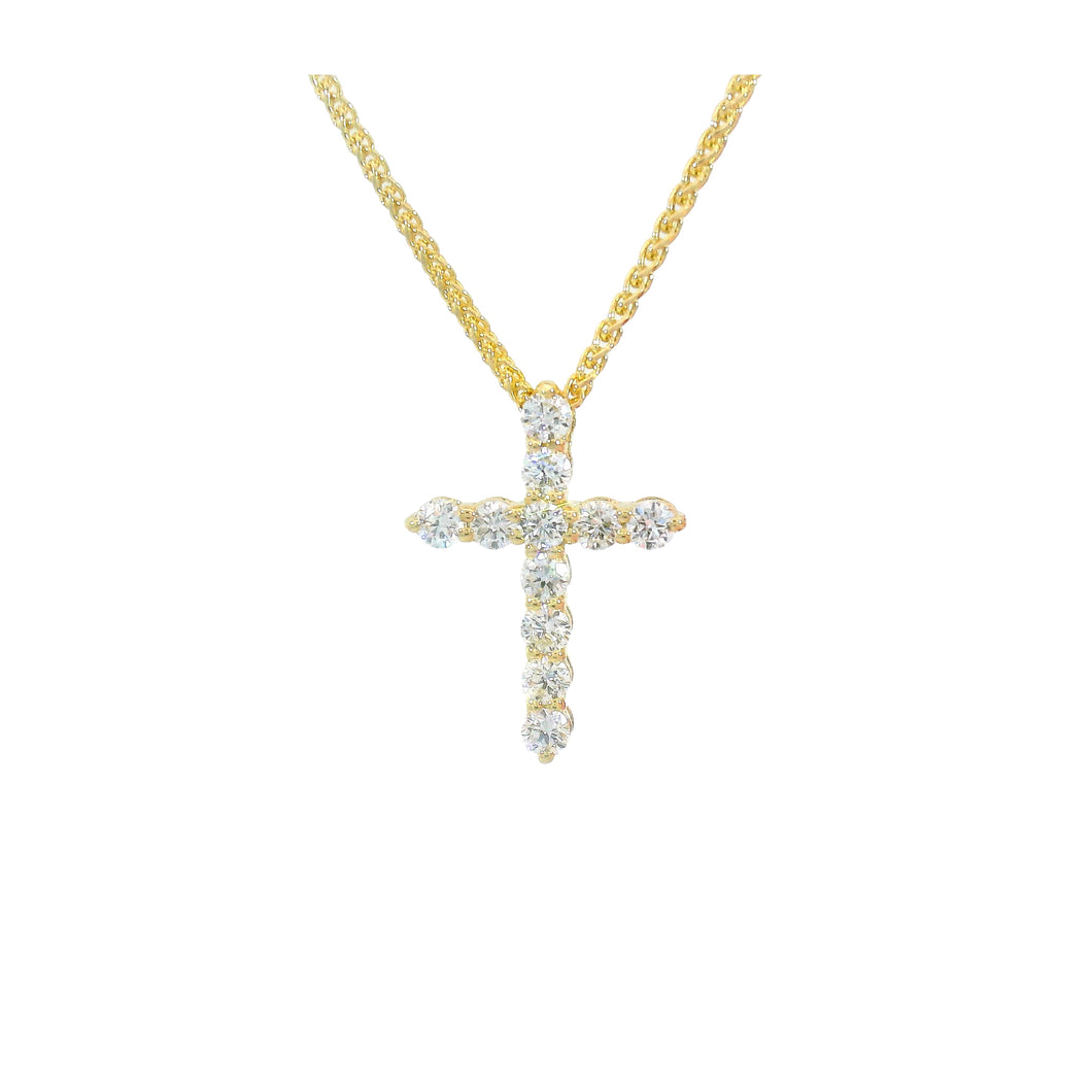 P123050 14K Yellow Gold .51CT TW Canadian Diamond Cross Pendant