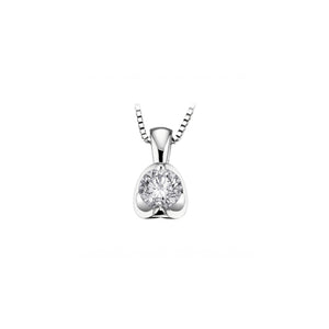 P2318W10 14KT White Gold .10CT TW Canadian Diamond Pendant