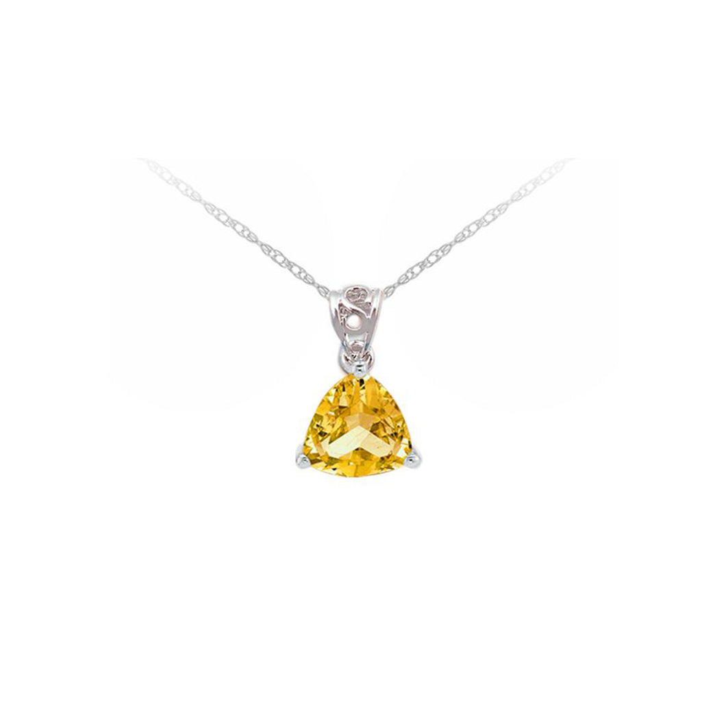 170128 10K White Gold Citrine Pendant