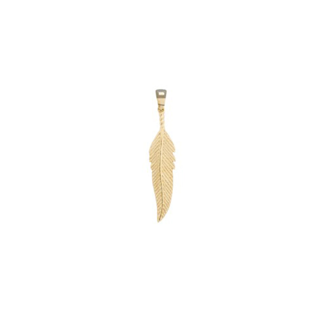 240615 10KT Yellow Gold Feather Charm