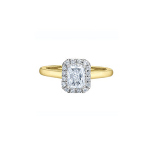 31253 14KT White Gold 1.18CT TW LAB CREATED RADIANT CUT DIAMOND Ring with Halo