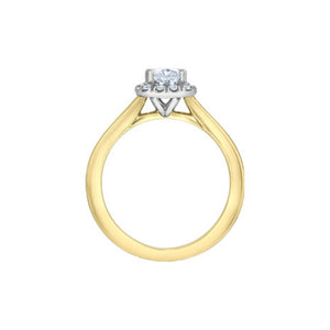 31253 14KT White Gold 1.18CT TW LAB CREATED RADIANT CUT DIAMOND Ring with Halo