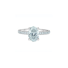 Load image into Gallery viewer, 31585WG235 14KT White Gold 2.41CT TW LAB CREATED OVAL DIAMOND Ring With Hidden Halo
