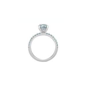 31585WG235 14KT White Gold 2.41CT TW LAB CREATED OVAL DIAMOND Ring With Hidden Halo