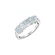 Load image into Gallery viewer, 50M41WG150 14K White Gold 1.50CT TW 5 LAB CREATED OVAL DIAMOND Ring
