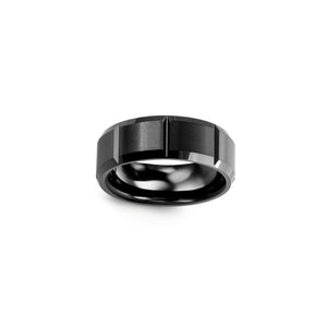 130596 MADANI Black Ceramic Wedding Band Size 10