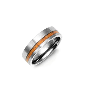 130329 OUT OF STOCK, PLEASE ALLOW 3-4 WEEKS FOR DELIVERY Tungsten & Koa Wood Wedding Band Size 10