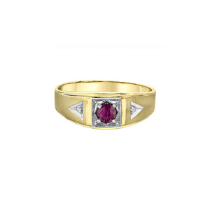 070060 10KT Yellow Gold Ruby & Diamond Ring