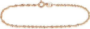 250059 7.5" 10K Rose Gold Singapore Chain Bracelet