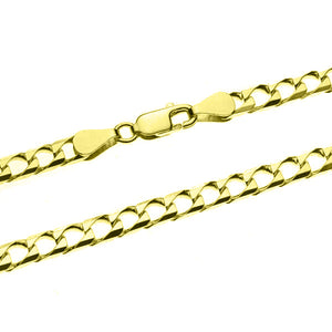 250146  8" 10K Yellow Gold Flat Squared Curb Bracelet