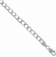 310052 8.5" 5.3mm wide Sterling Silver Square Curb Chain Bracelet