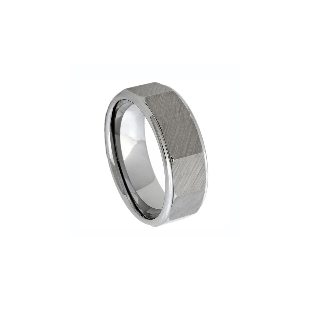 130736 JOSEF ELIAS 8MM Polished/Brushed Tungsten Band Size 12