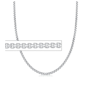 320418 24" 2.5mm wide Sterling Silver Box Chain