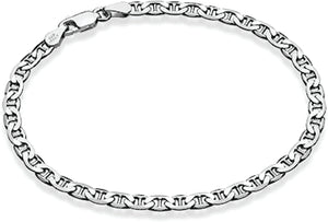 260540 9.5" 10K White Gold Anchor Link Anklet