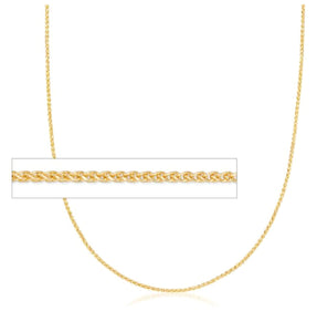 260831 16" 1.0mm wide 10K Yellow Gold Diamond Cut Squared Wheat Chain