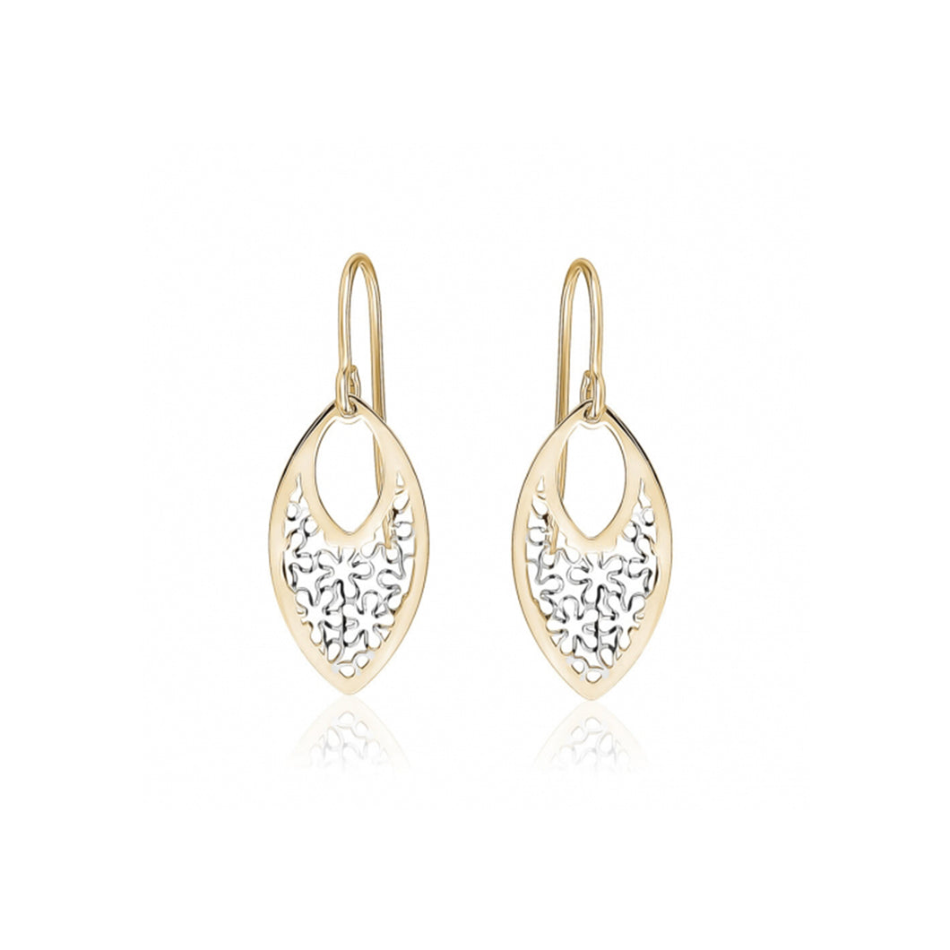 231858 10K Yellow Gold Filigree Tear Drop Earrings