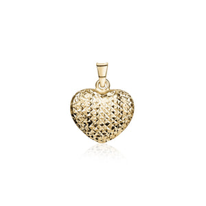 240425 10K Two Tone Diamond Cut Heart Charm