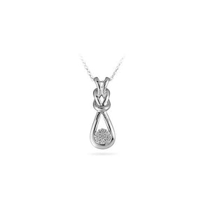 304682 Sterling Silver & 0.09CT TW Diamond Cluster Pendant