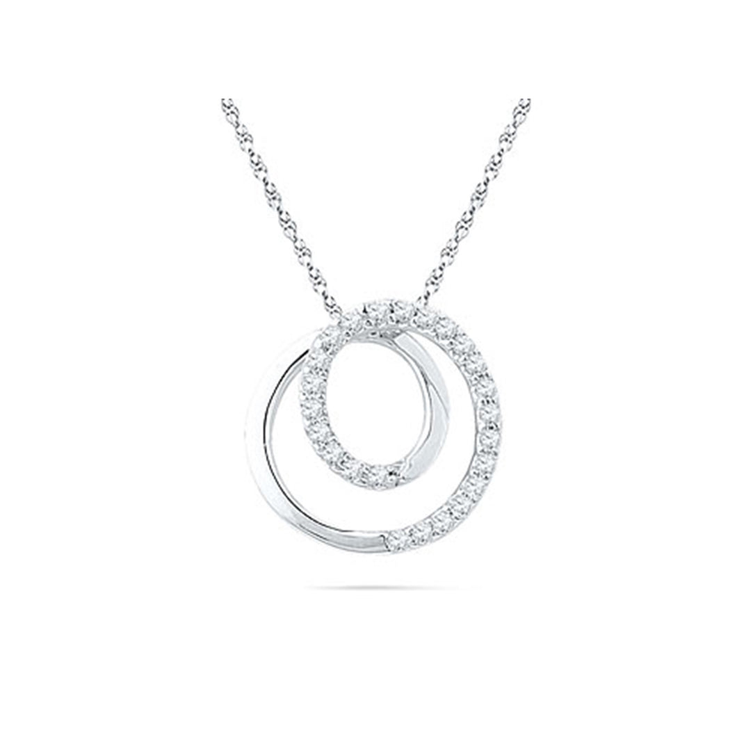 304690 OUT OF STOCK, PLEASE ALLOW 3-4 WEEKS FOR DELIVERY  Sterling Silver & 0.15CT TW Diamond Spiral Slider Pendant