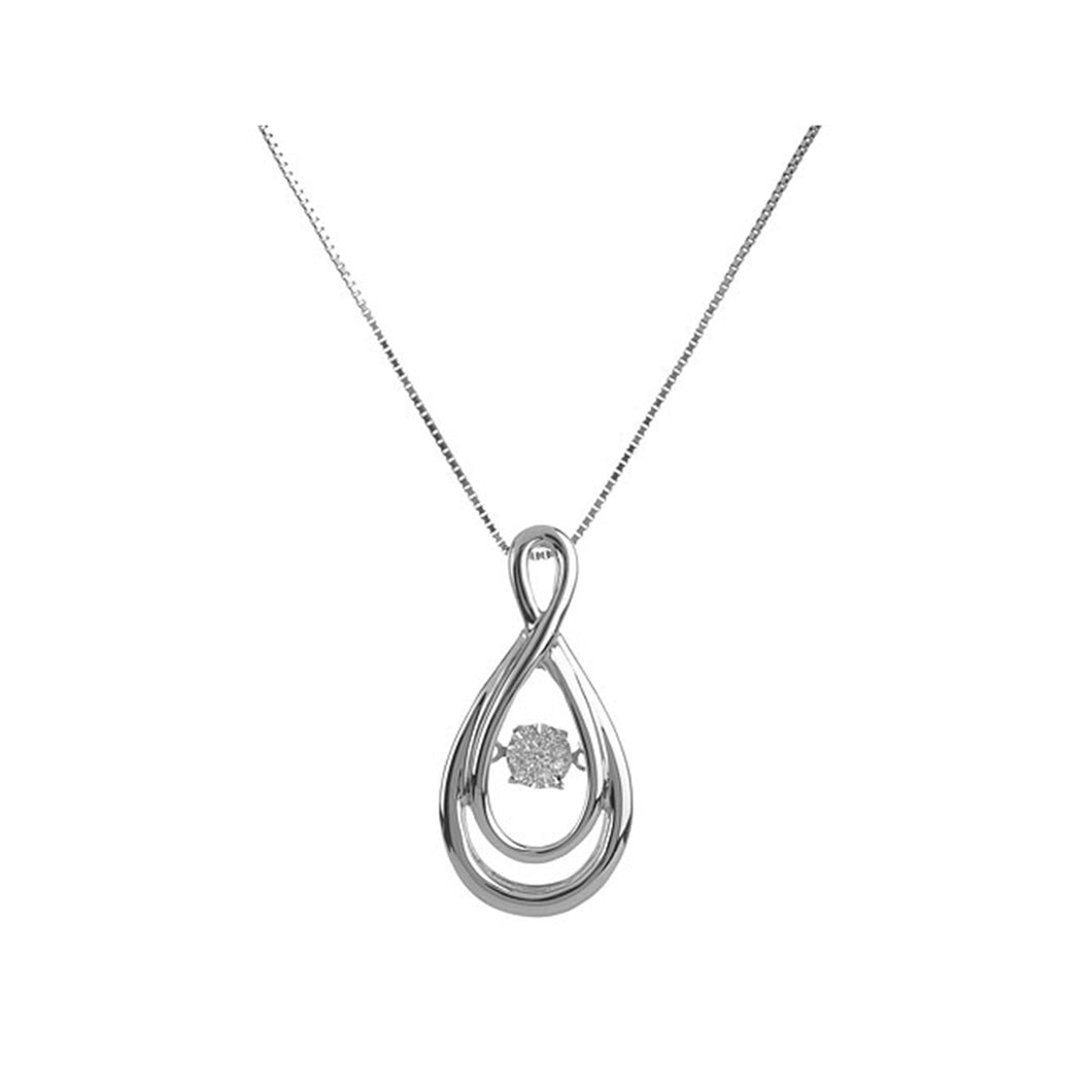 302736 Sterling Silver & 0.05CT TW Dancing Diamond Infinity Shaped Pendant