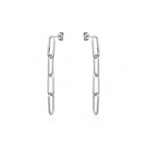 291544 Sterling Silver Paperclip Drop Stud Earrings