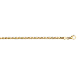 260940 22" 10K Yellow Gold Diamond Cut Rope Chain 1.8mm Width
