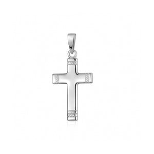 304771 Sterling Silver Rhodium Cross Charm
