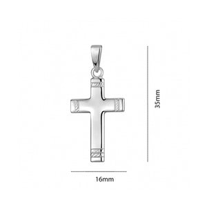 304771 Sterling Silver Rhodium Cross Charm