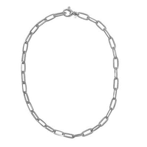 310264 8" Sterling Silver High Polish & Textured Link Bracelet