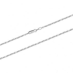 260903 20" 1.0mm wide 10K White Gold DC Star Chain