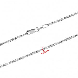 250115 7.75" 1.5mm wide 10K White Gold DC Star Chain Bracelet