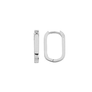 232139 10K White Gold Square Hoop Earrings