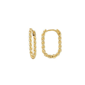 232140 10K Yellow Gold Twist Hoop Earrings