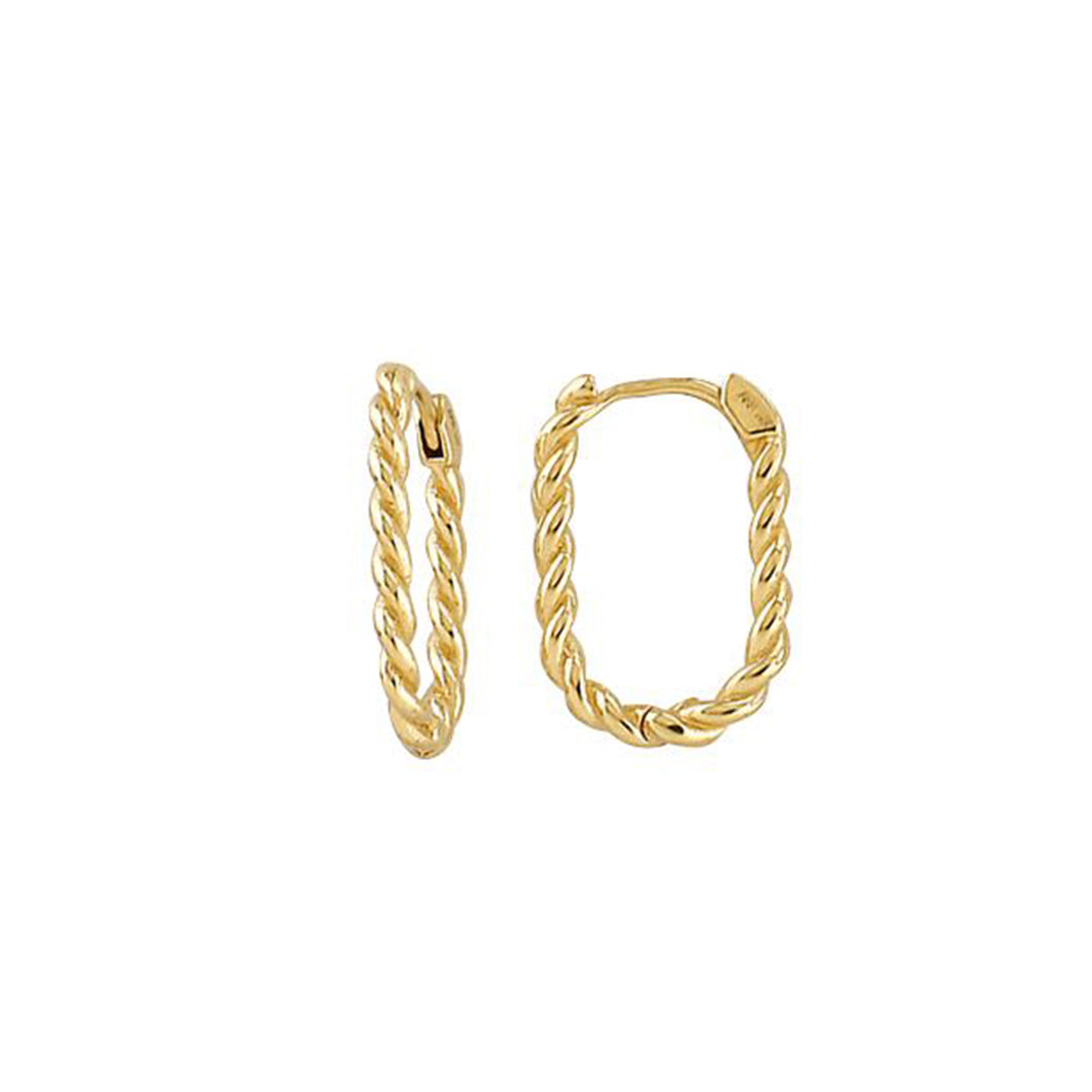 232140 10K Yellow Gold Twist Hoop Earrings