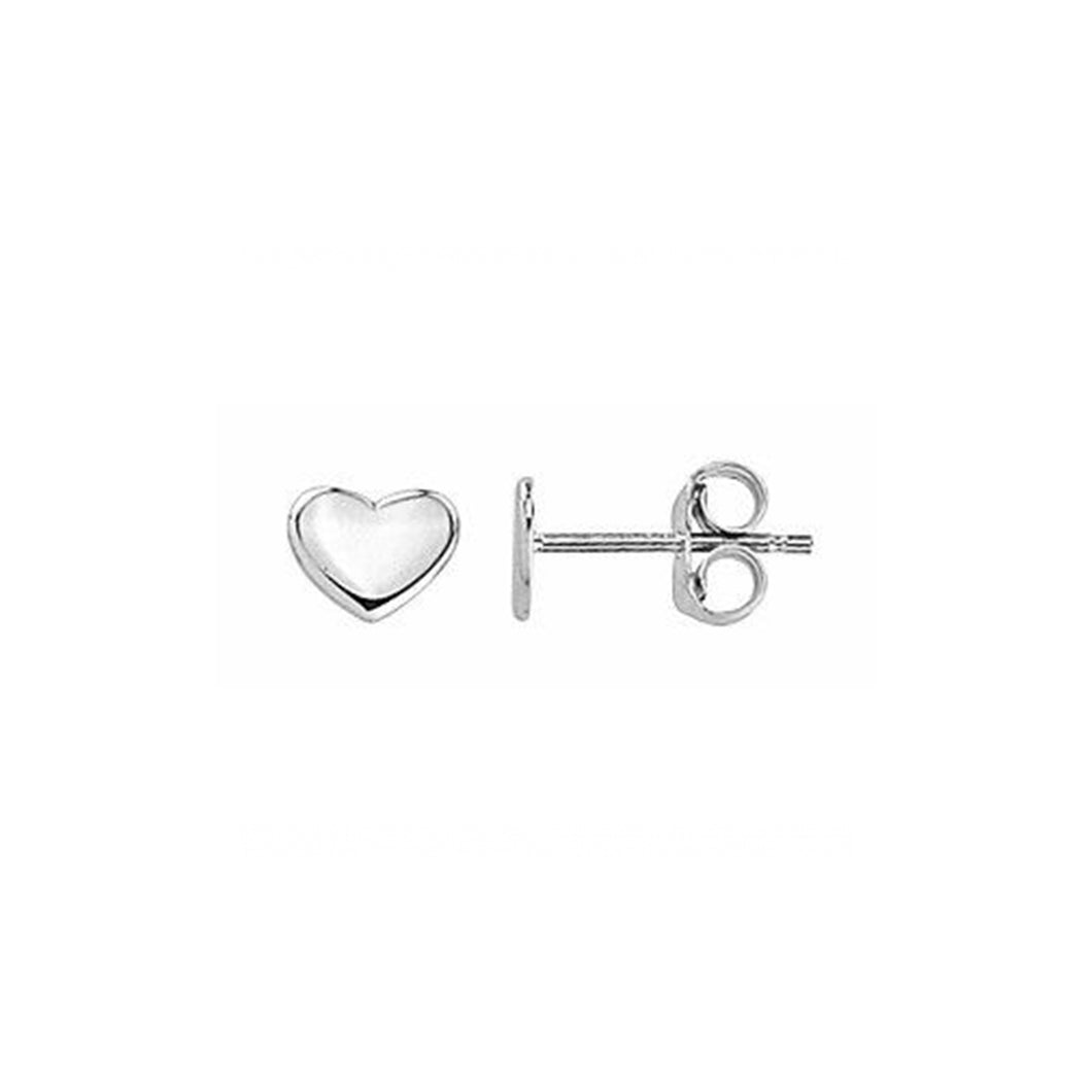 232231 10K White Gold Heart Stud Earrings