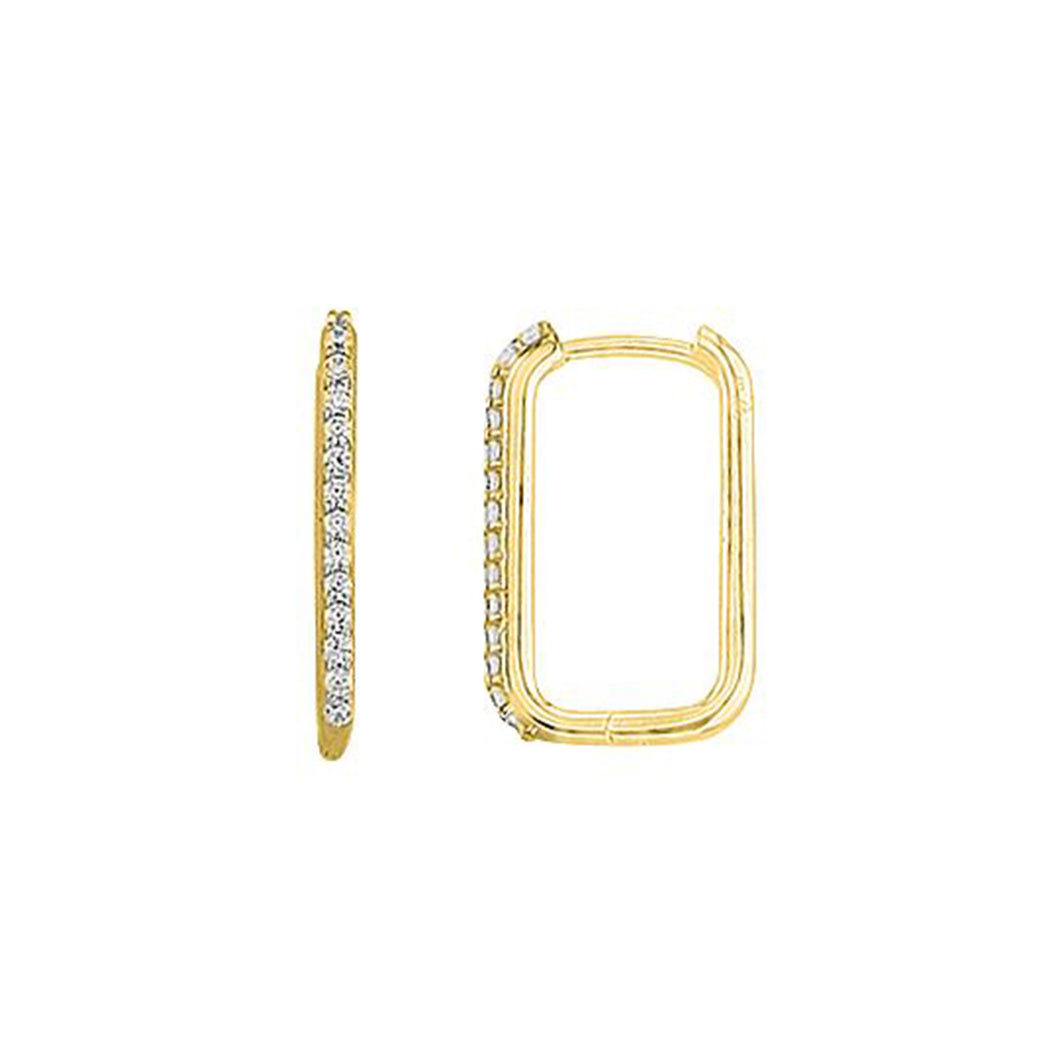 232236 10K Yellow Gold Paperclip Hoop Earrings